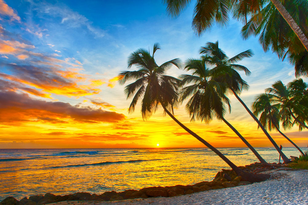 Beautiful-sunset-over-the-sea-with-a-view-at-palms at luxury all-inclusive resort