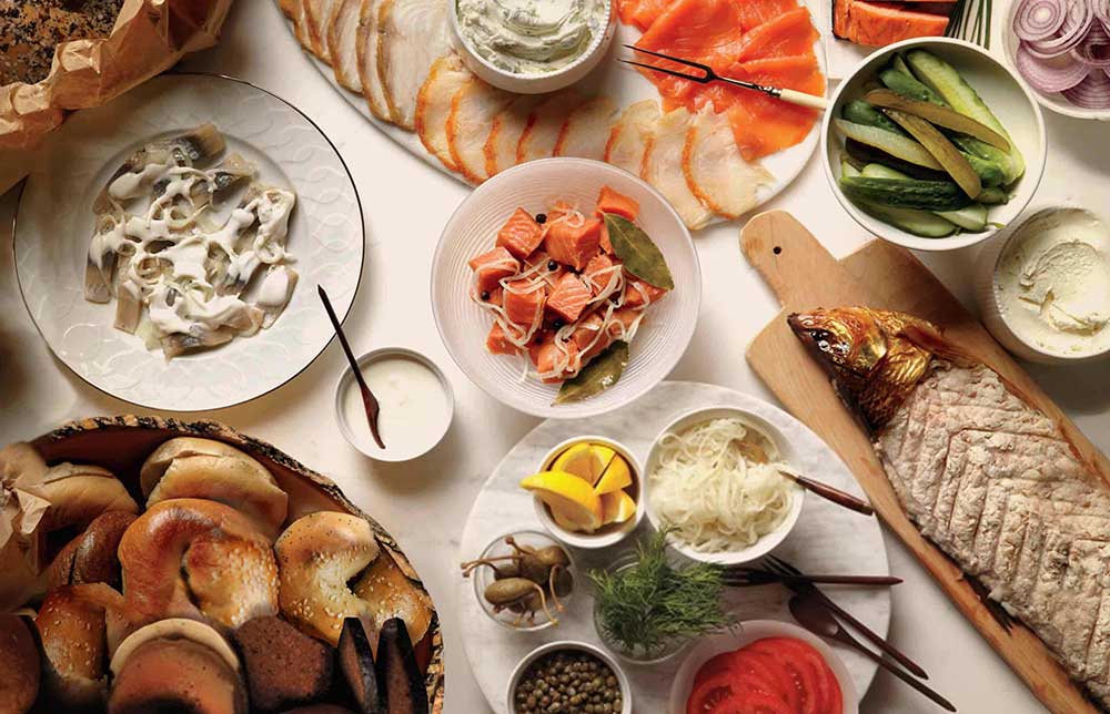 Cuisine-Spread-from-Top-Jewish-Deli-in-New-York-City