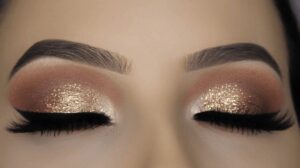 Glitter makeup on eyes
