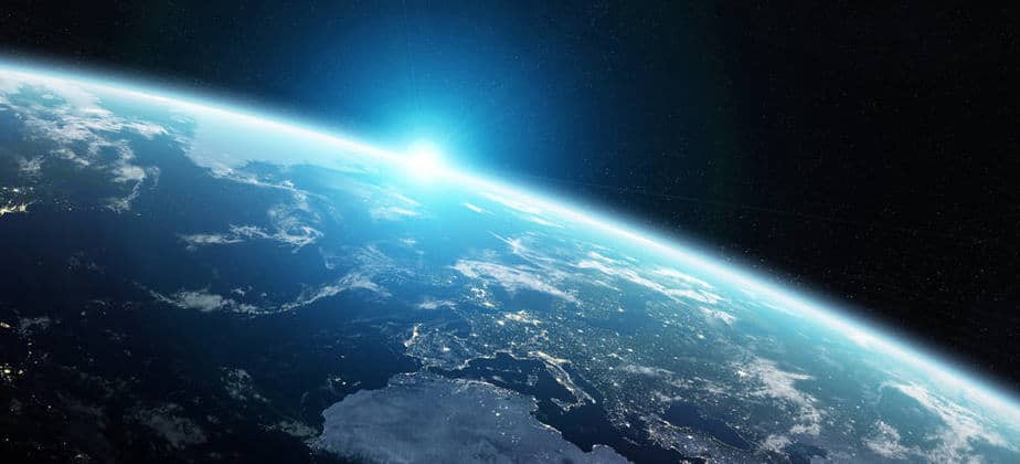 View-of-blue-planet-Earth-in-space-