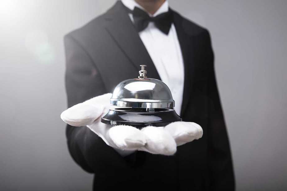 Waiter-Holding-Service-Bell