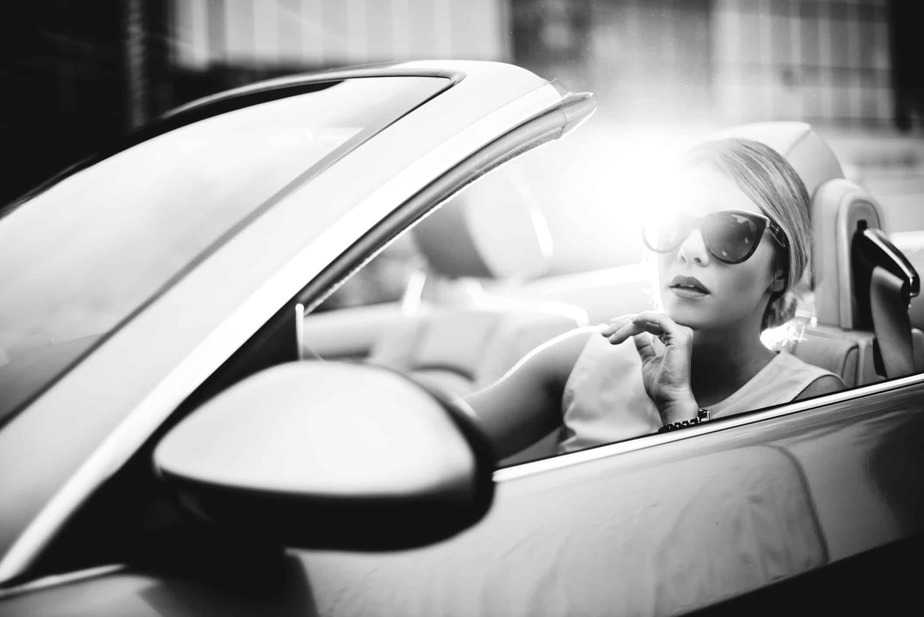 glamourous Woman-in-car