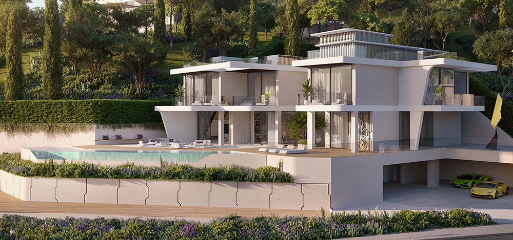 luxury-car-branded-villa-entrance