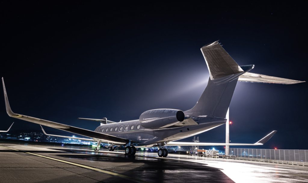 luxury-jet-on-tarmac-at-night