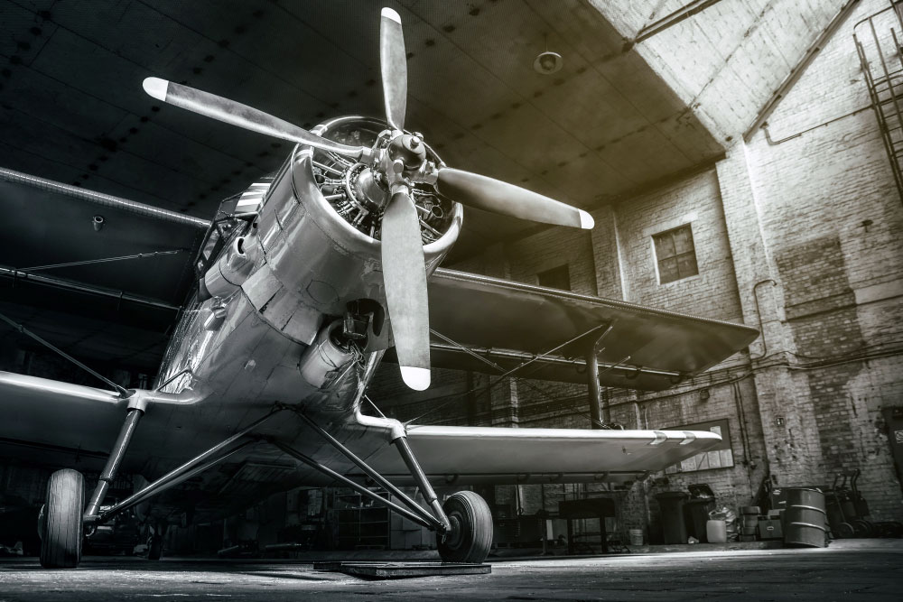 vintage-plane-in-hangar